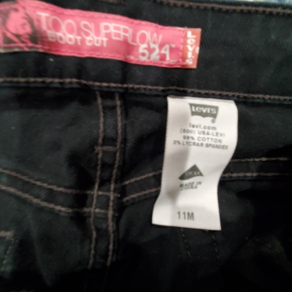Levi's Too Superlow Boot Cut Black Jean #524 - 11M - Picture 5 of 5